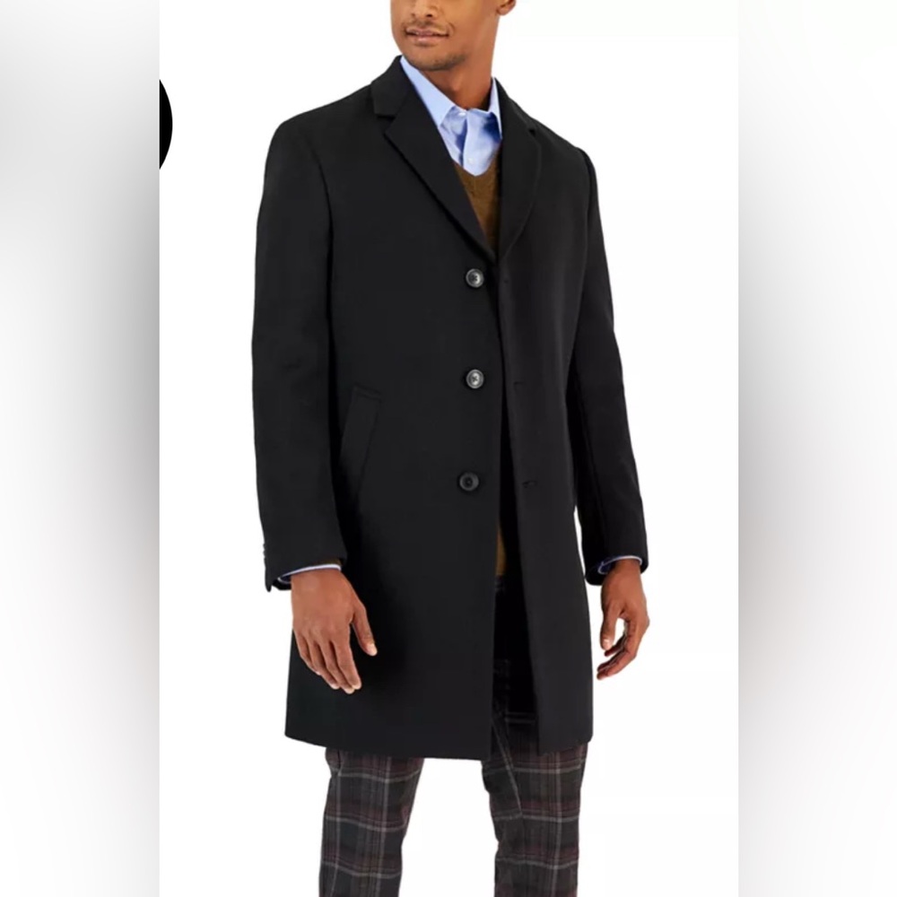 Mens Nautica Camber overcoat in Black - size 42R.